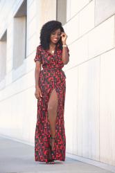 Print Maxi Shirt Dress