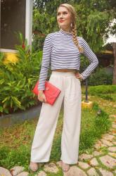 {Outfit}: Nautical Stripes and White Pants