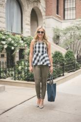 Gingham + Olive Green