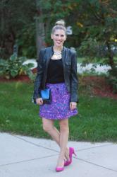Confident Twosday: Floral Skirt and Moto Jacket