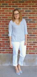 Pinspired: White Pants and Grey Stripes