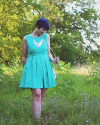 Teal Dress and Purple Hair | Hannah x Emily