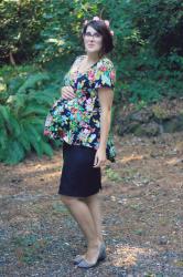 Floral Print Peplum Top, Pencil Skirt and Gingham | Kristina x Lyndsey