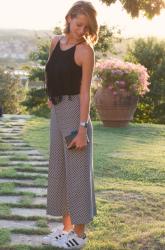 Outfit of the day: Un pantalone ampio a pois per un outfit quasi total black