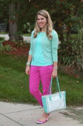Mint Top and Pink Pants