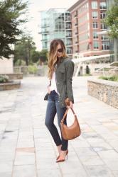 Army Green Jacket + GiGi NY Bag