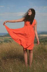 Orange Silk and Green Hills