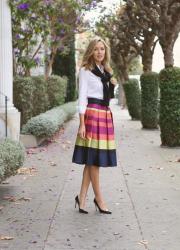 Striped Midi Skirt