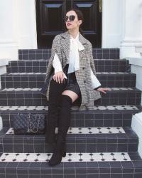 Heritage Check Cape, Flared Cuffs & Thigh High Boots
