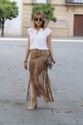 Fringed skirt