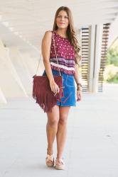 #OPOLOOK 3: BUTTON THROUGH SKIRT + MARSALA TOP