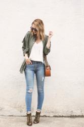 Denim Blue + Olive Green