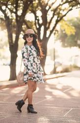 Fall Green Floral Dress