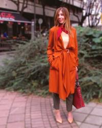 Copper trench coat