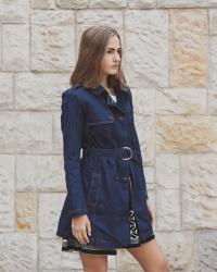 Denim trench coat