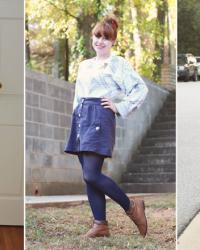 Remix: Navy Blue Button Down Skirt