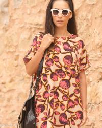 Loose Fit Dress in Floral Print