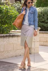 Take II: Brocade Skirt + Raffia Heels