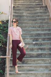 pairing pink with burgundy