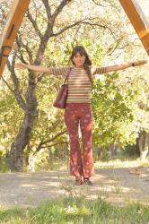 70's Cropped Flares and Mix of Prints ♥ Pantalon trompette court 70's et mélange d'imprimés