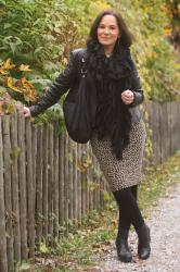 Leather jacket and a leopard skirt