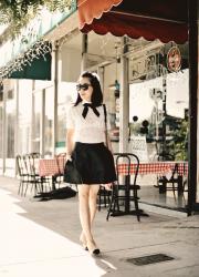 CoCo: Lace Bow Tie Top & Pleated Shorts