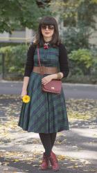 Fall midi tartan dress