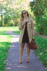 Classic Trench Coat & Red Pumps