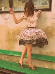 Re-wear: Flowers & lace skirt