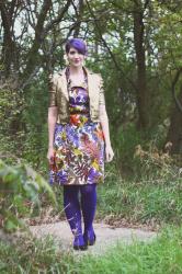Horse Print Dress and Purple Tights | Hannah x Kristina
