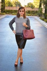 Throw Back Thursday Fashion Link Up: Faux Leather Skirt