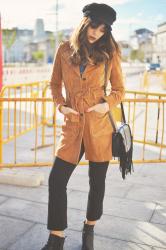 Suede trench