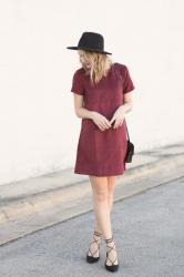 Burgundy Shift Dress