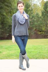 Style: Rainboots and Fringe Scarf