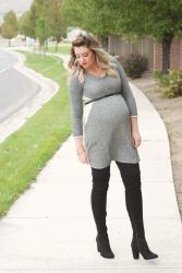 SWEATER DRESS FEATURING MOMO MATERNITY