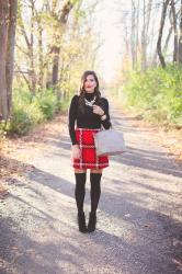 Red Plaid Skirt