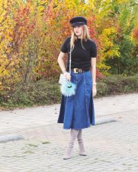 HOW TO WEAR A DENIM MIDI SKIRT
