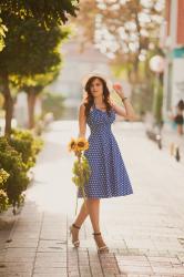 BLUE POLKA DOT DRESS & HUGE SALE