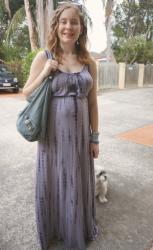 Frocktober: Blue. Printed Dresses and Balenciaga Tempete Day Bag