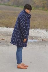 J. Crew Cocoon Coat in Windowpane Check 