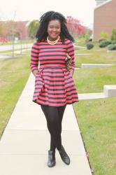 Striped Skater Dress