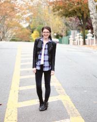 Pleather + Plaid