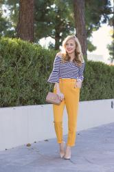 Stripes & High Waisted Trousers