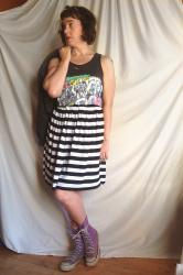 Striped Skirt + Knee High Converse | Emily x Hannah