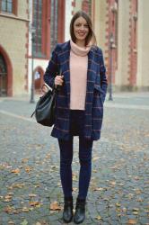 navy plaid coat