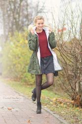 Green parka for autumn