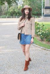 Denim button skirt