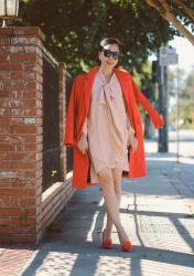 Colorful Mood: Pom Pom Shoes & Red Coat