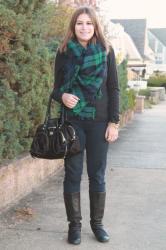 Black and Green Blanket Scarf