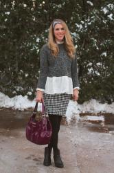 Confident Twosday: Houndstooth Skirt